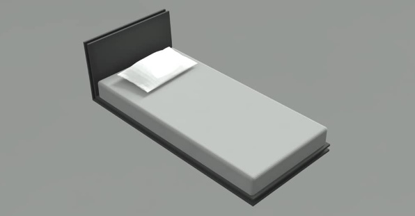 cama 3d bloque autocad