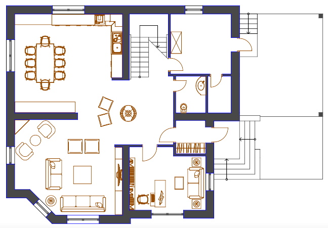 Plano de en DWG con 5 Dormitorios Descargar Bloques AutoCAD
